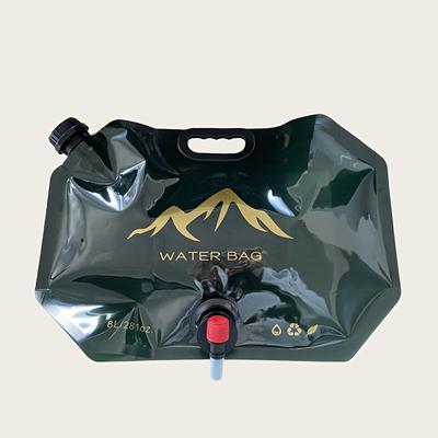 TEMU 1pc 8l Folding Water Storage Bag With Faucet - Portable, Large Capacity, Durable Pe Material For Outdoor Camping & Hiking, Camping Hydration|sleek Water Bag|durable Water Container, Water Bag Image