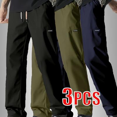 TEMU 3pcs Set. 's Fashion And Trendy Stylish And Elegant Pants, With Micro-elastic Fabric, Suitable For Daily Life, Work, Travel, Hiking, Running And Casual Wear. Image
