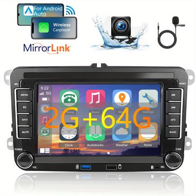 "TEMU 2g+64g Car Stereo With Wireless Carplayer For Auto For Vw For For For Golf For For Seat, Podofo 7"" Hd Touchscreen Wireless Radio With 2 Usb Gps Wifi Hifi Audio Swc Backup Camera"