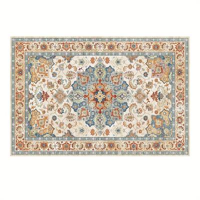 TEMU 1pc Rug, Low- Pile Indoor Throw Rug, Washable Non- Slip Bohemian Polyester Indoor Accent Rug, Carpet For Entrance Living Room Bedroom Dining Table Home Decoration Image