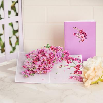 TEMU 1pc 3d Pop-up Greeting Card – Elegant Spring With Vibrant Pink & , Mother’s Day, Birthdays, Retirement, Or Thank You Notes, All Ages, Foldable Paper Card, Flower Gift Image