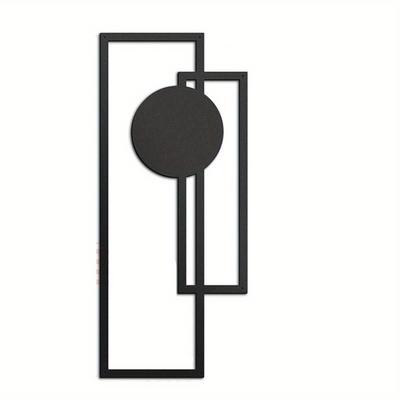 TEMU 2pcs Black Metal Wall Decor Metal Geometric Wall Decor Black Metal Minimalist Wall Decor Metal Vertical Abstract Wall Art Modern Geometric Wall Hanging For Room Bedroom.wall Sculptures. Image