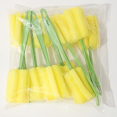TEMU 10-pack Sponge Bottle Brushes, Durable Plastic Pp Material With Extended Stainless Steel Handle, Multipurpose Kitchen & Home Cleaning Tools For Bottle Cleaning Image