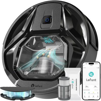 TEMU Lefant M320 Vacuum Robot With Mopping Function 3 In 1, 6,000pa Vacuum Robot With Precise Distance Navigation, 800ml Dust Container, 210mins, Wi-fi/app, Ideal For Pet Hair, Carpets Image