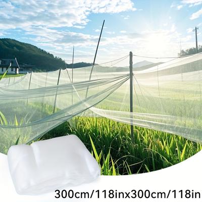 TEMU 1pc White Nylon Insect Net Durable Insect Net, Suitable For Vegetables, Flowers And Fruits, For Greenhouse And Outdoor Use, Garden Mesh Plant Protection Net Image