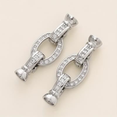 TEMU 2pcs 14k/18k Gold Plated Brass Link Clasp With Zirconia For Making Accessories Suitable For Bracelet Necklace Crafting Image