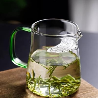 TEMU 1pc 450ml Borosilicate Glass Tea Pot With Built-in Filter, & Heat-resistant For Home And Office Use, For Easy Monitoring Of Brewing Image