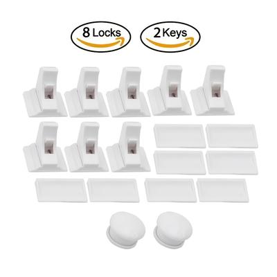 TEMU Magnetic Child Safety Lock - Proofing Drawer Latch & Cabinet Door , Child Security Locks, Plastic Material, White Image