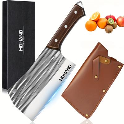 TEMU Kitchen Butcher Knife, Hand High Carbon Stainless Steel Carving Knife With Ergonomic Handle, Rust Resistant, Easy To Clean, Suitable For Kitchen, Camping, Barbecue Image