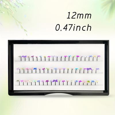 TEMU 60pcs D Fairy Eyelash Extensions, Glittery Colored False Lashes With Natural Look, 0.15mm Thickness, D , For Party, Concert, And Everyday Us Image