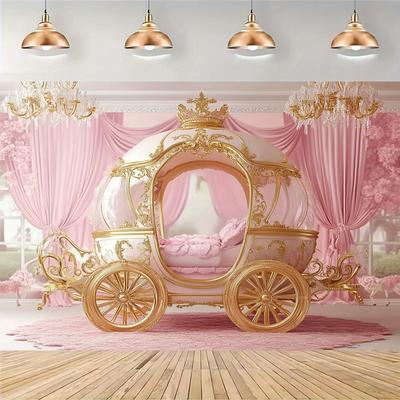 TEMU 1pc Luxurious Bed Wall Backdrop | Pink & Banner For Weddings, Birthdays, Christmas | Photo Booth Prop, Polyester, 39×59in-70.8×90.5in Image