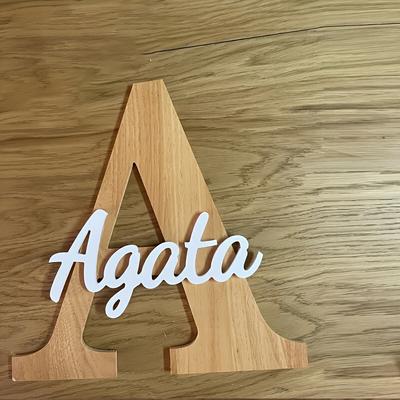 TEMU 1pc Customized Personal Wooden Letter Sign, Custom Name Wall Decoration, Name House Number Sign, Universal Holiday Decor, No Electricity Required, No Feathers Image