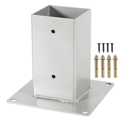 TEMU Set Of 4 Post Base, Ground Sleeve 70/80/90//120mm, Post Shoes To Screw On, Ideal For Fence Posts - Silver Image