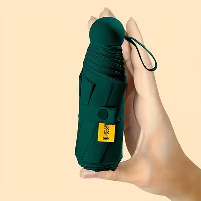 TEMU Compact And Durable Mini Umbrella, 6-rib Design - Portable Foldable, Ideal For Travel, Windproof , A Great Gift Image