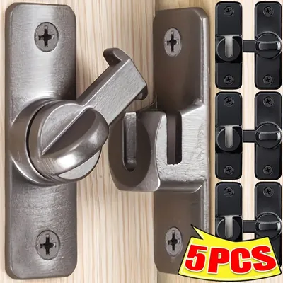 1/5x Alloy Right Angle Door Lock 90 180 Degree Gate Lock Sliding Door Latch Window Drawers Cabinet Gate Buckles Home Hardware