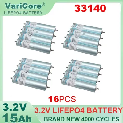 16pcs VariCore 3.2v 33140 15Ah lifepo4 3.2V Cells for diy 4S 12v 24V 36V 48V 20AH 30AH Solar Inverter power tools Battery pack
