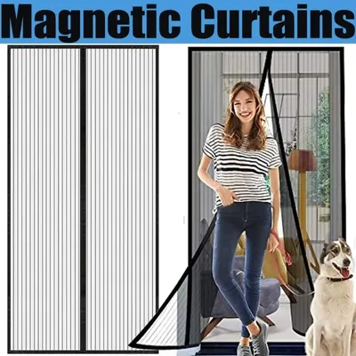 Anti-Mosquito Net Summer Automatic Closing Magnetic Mosquito Net Invisible Door Mesh Anti Bug Fly Partition Curtain Magic Mesh