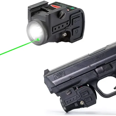 Richfire Tactical Flashlight Green Light LED&Combo Pistol Light Compact Magnetic Charging Strobe Weapon Light for Picatinny Rail