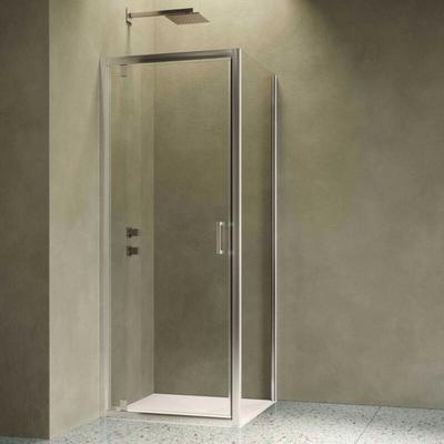 Eckduschabtrennung 70x70 cm mit 1 chrom/transparenten Flügeltür - Siro Image