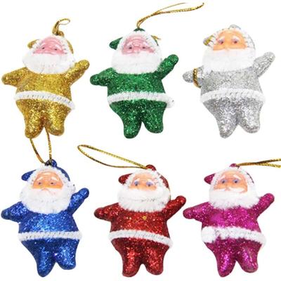 Weihnachtsmann-Puppenanhänger, Mini-Weihnachtsbaum-Hängeornamente, sechsfarbiger Image