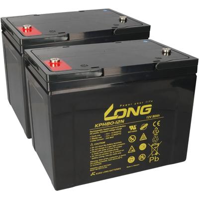 Kunglong - Ersatzakku für Seniorenmobil Elektromobil as e 450 f 2x Kung Long Bleiakku KPH80-12N M6 Image