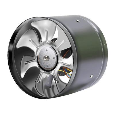 Axial-Rohrventilator aus Edelstahl für Luft/Abluft. Kanalventilator mit verzinktem Stahlgehäuse, Image
