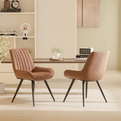 Hawthyhome - Esszimmerstühle 2er Set Polsterstühle mit 5 cm Sitzkissen • künstlicher Stoff Dining Image