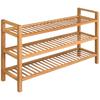Schuhregal Schuhschrank - Schuhablage mit 3 Etagen 100x27x60 cm Massivholz Eiche BV590338 Bonnevie