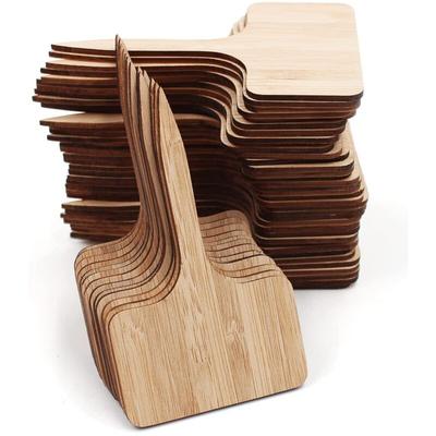 50 Stück Bambus-Pflanzenetiketten, T-Typ, Holz-Pflanzenschilder, Gartenmarkierungen für Samen, Image