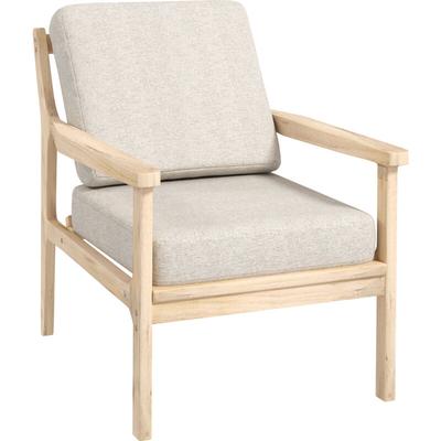 Homcom - Sessel Loungesessel mit Leinenoptik, Armlehne, Gepolstert Relaxsessel mit Holzbeine, Image