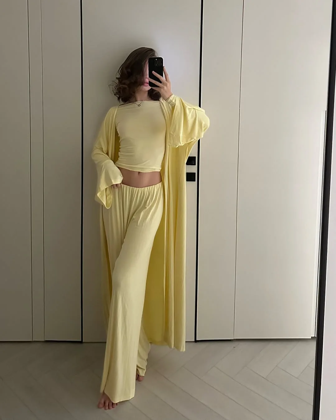 Elegante Feste Hosen Set Frauen Lose Lange Strickjacke Oansatz Volle Hülse Hemd Plissee Gerade Hosen 2025, Mode Büro Anzug Image