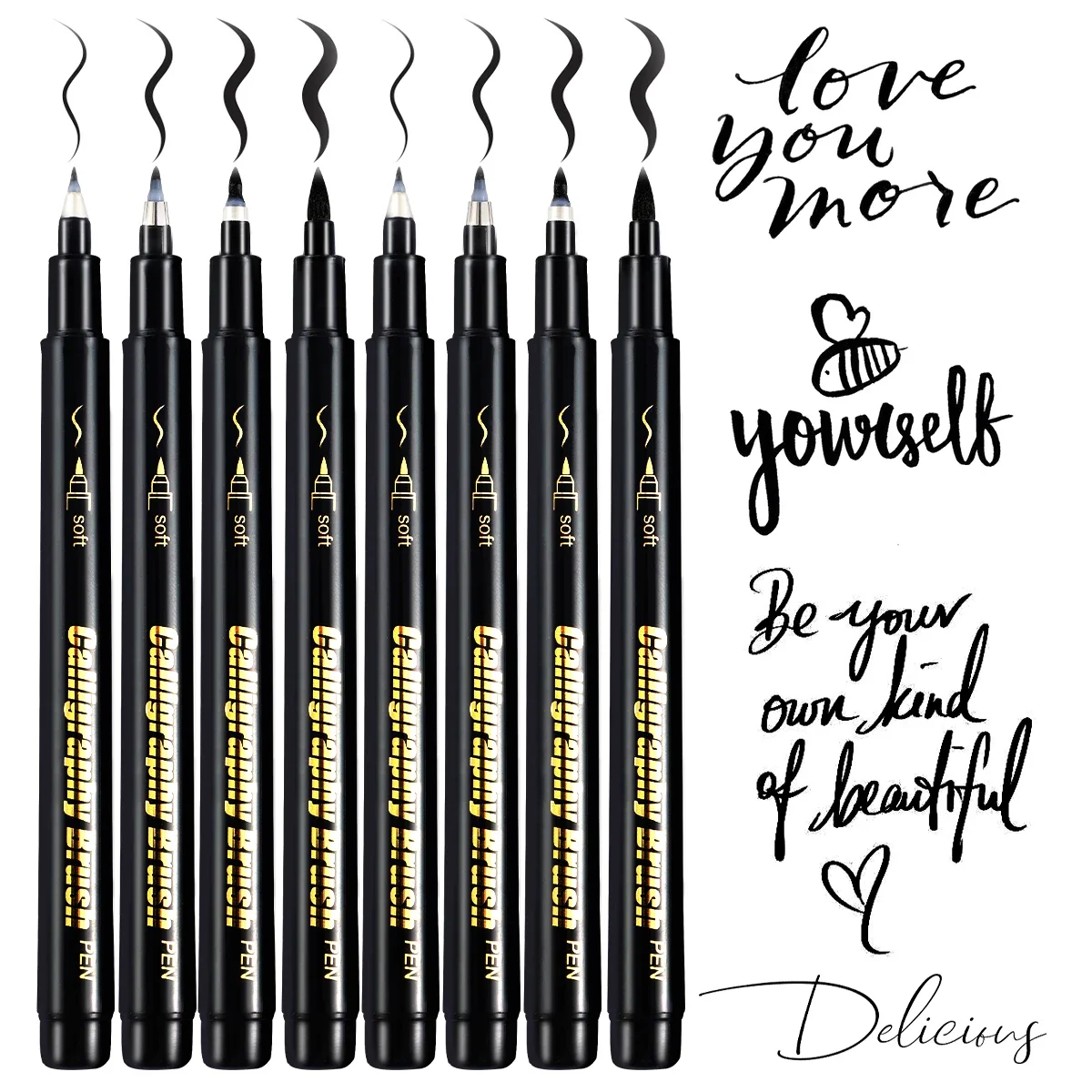 Kalligraphie Kunst Marker Stifte Pinsel Stift Kunst Marker Handwerk Liefert Kunst Schreiben Büro Schule Liefert Schreibwaren Student Image