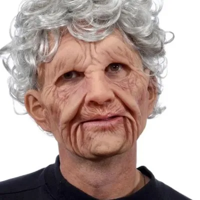 Oma Opa Gesicht Perücke Alter Mann Maske Kapuze Halloween Peripherie Image