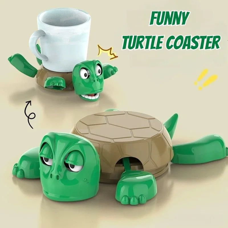 Lustige Schildkröte Untersetzer Nette Tasse Pad Tee Kaffee Becher Getränke Halter Dekorative Schildkröte Tasse Matte Wohnkultur Ornament Stress Relief Spielzeug Image