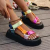 Sommer frauen Schuhe Plattform Sandalen Hanf Seil Set Fuß Strand Sandalen Bunte Frauen Sandalen