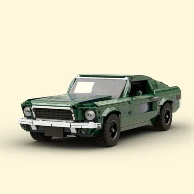 1406pc Moc Technical Super Green Mustangs Sport Racing Car Building Bricks Blocks Model Birthday presents for Boys 21047 Image