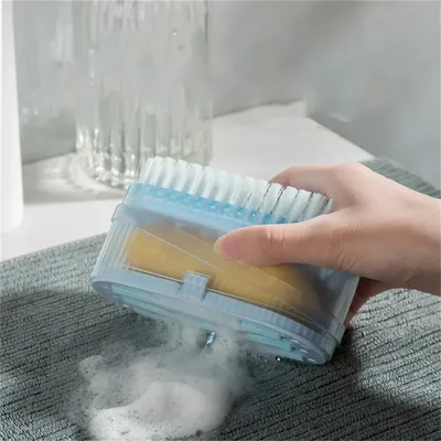 Creative Double-Sided Soap Holder Box Flexible Multifunctional Bathroom Kitchen Dish Boxes With Cleaning Brush Soap Storage Box