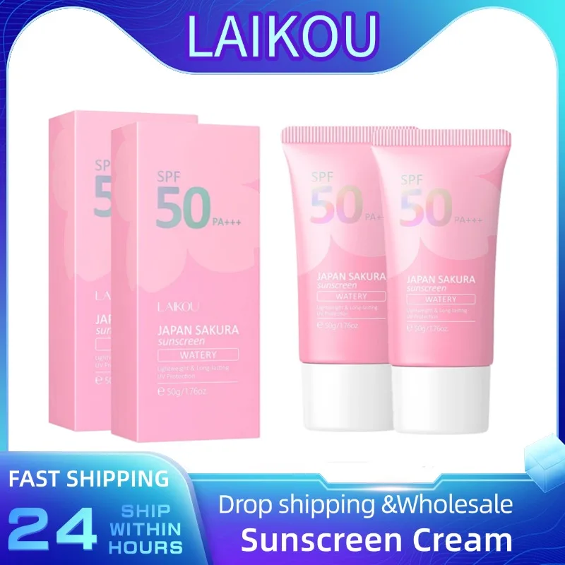 1/2 stücke Sakura Sonnencreme Creme Protector Gesichts Sonnencreme Spf50 Gel Isolation Lotion Creme Bleichen Cremes Gesichts Feuchtigkeitscreme Image