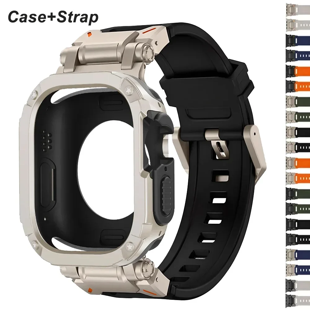 Armband + Hülle für Apple Watch Band Ultra 2 49 mm 44 mm 45 mm TPU-Schutzhülle Silikonarmband für IWatch Serie 9 8 7 6 5 4 Image