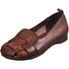 Marke Designer Mokassins Damen Leder Vintage Schuhe für Frauen Sommer aushöhlen Clogs breites Bein