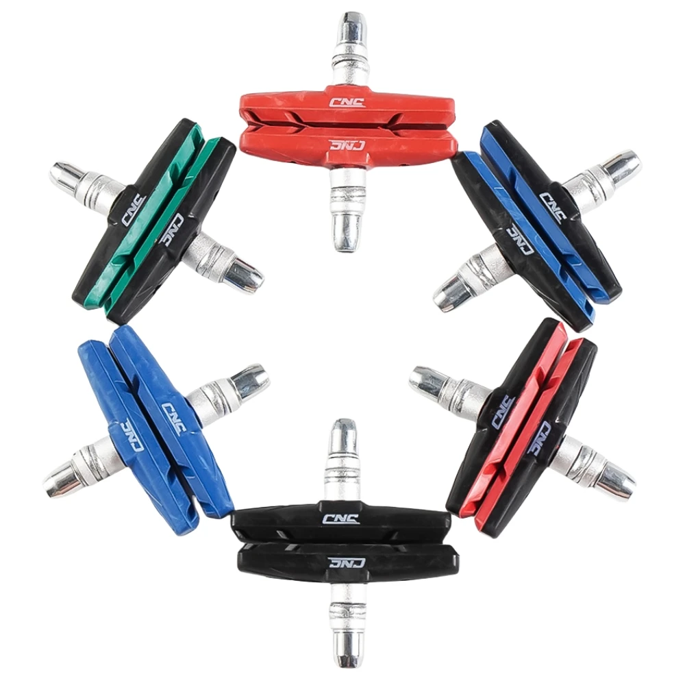 Chooee Fahrrad V-Bremsbeläge, leise Felgenbremsen Mountain Road Bike Bremsbeläge Set, V-Bremshalter Pads Schuhe Blöcke Gummi, 2 Paar Image