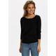 Rundhalspullover SAINT TROPEZ "A2561, MilaSZ R-Neck", Damen, Gr. M (38), schwarz, Feinstrick, Obermaterial: 80% Viskose, 20% Polyamid, modisch, normal, Rundhals, 3/4-Ärmel, Pullover
