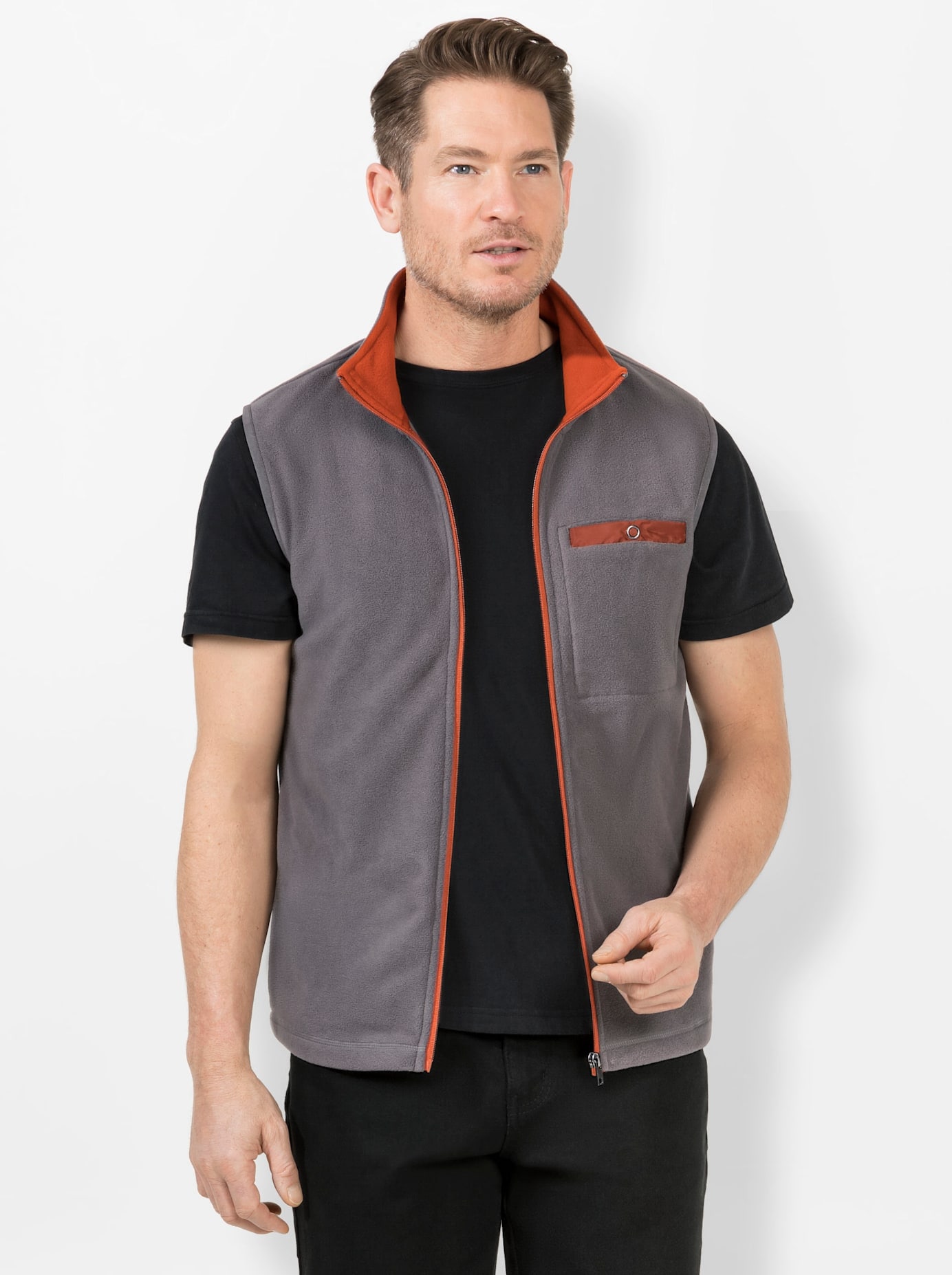 Fleecejacke CATAMARAN, Herren, Gr. 64/66, grau (anthrazit), 100% Polyester, unifarben, Jacken Fleecejacke