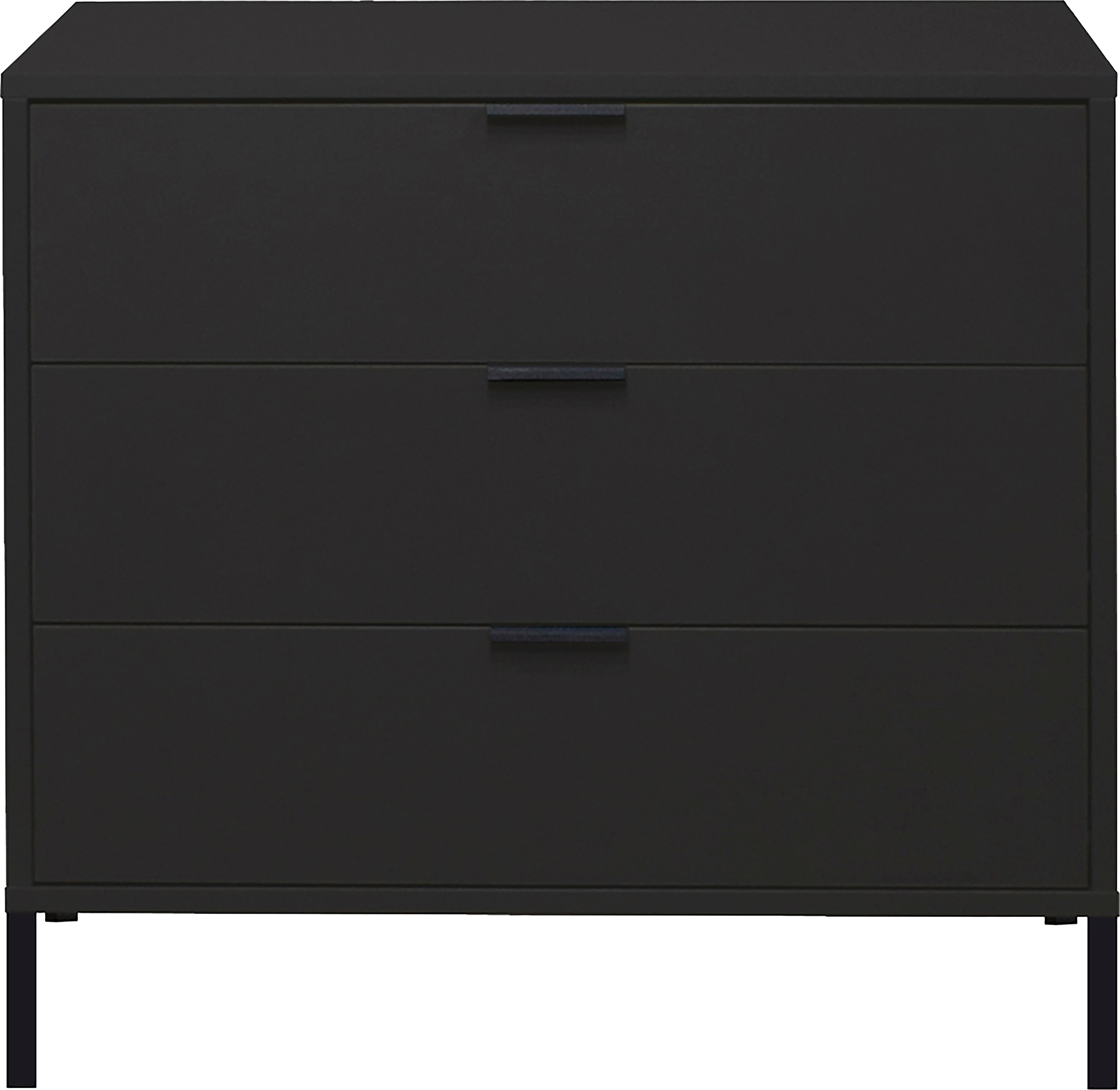 Kommode MÄUSBACHER "Bonnie TOPSELLER", grau (anthrazit matt lack), B:81cm H:80cm T:45cm, Holzwerkstoff, Sideboards, Kommode, Kommode mit 3 Schubladen