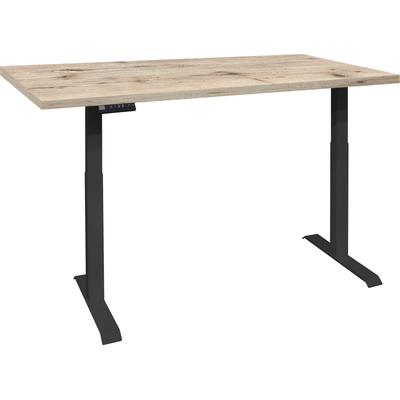 Schreibtisch MÄUSBACHER "Big System Office", schwarz (schwarz matt, sandeiche, schwarz matt, sandeiche), B:140cm, Tische, Breite 140 cm, elektrisch höhenverstellbar Image