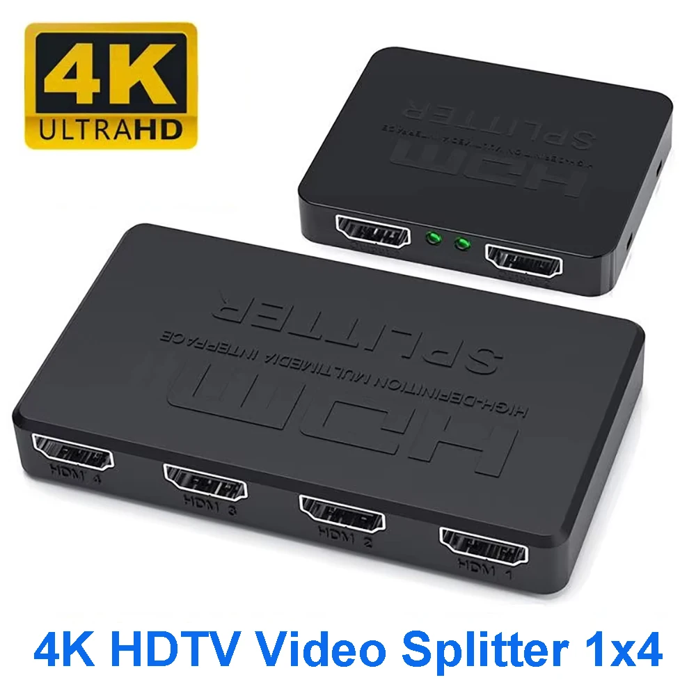 4K 2K 1 in 4 out HDMI-compatible Splitter 4x1 HD Video Switcher HDTV Switch HDMI-compatible Adapter for PS4 Xbox DVD PC Laptop