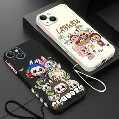 Kawaii Cute Labubu Phone Case for iPhone 15 Plus 11 8 7 16 13 Pro 12 Mini XR SE XS Max 14ProMax
