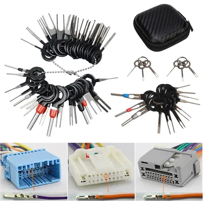 26Pcs Car Terminal Removal Repair Tools Electrical Wiring Crimp Connector Pin Extractor Kit Keys