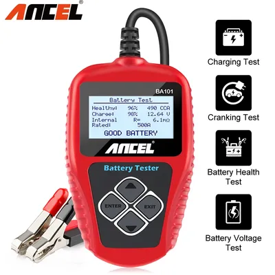 ANCEL BA101 12V Car Battery Tester Analyzer Automotive Battery Load Tester 100-2000CCA Charging