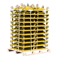 Palette Transportroller für Kisten 60 x 40 cm mit 4 Lenkrollen - 77 Stück in gelb Image